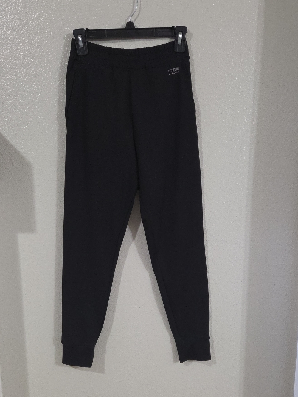 PINK Sport Victoria's Secret Black Joggers with Logo S
